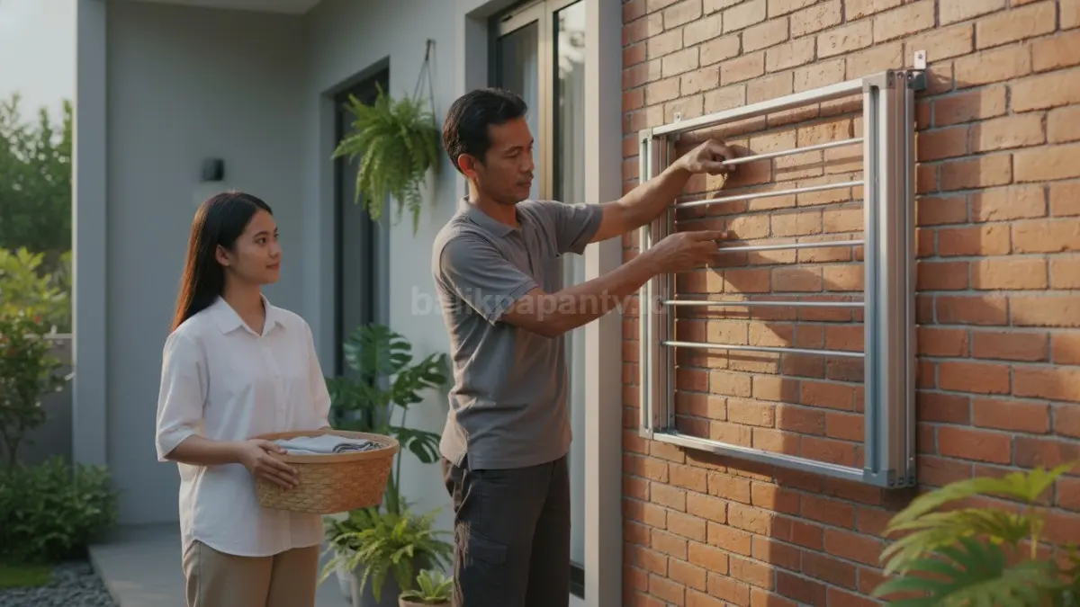 Jemuran Lipat Dinding Hemat Ruang