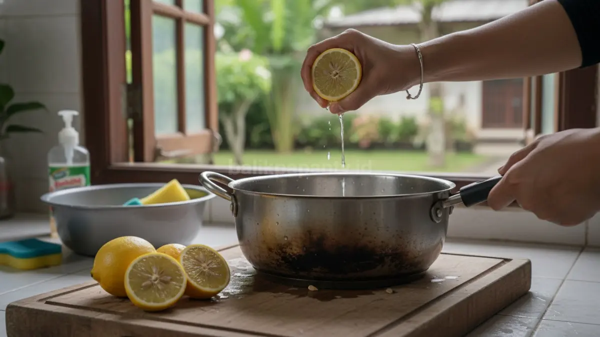 Perasan Lemon untuk Membersihkan Panci