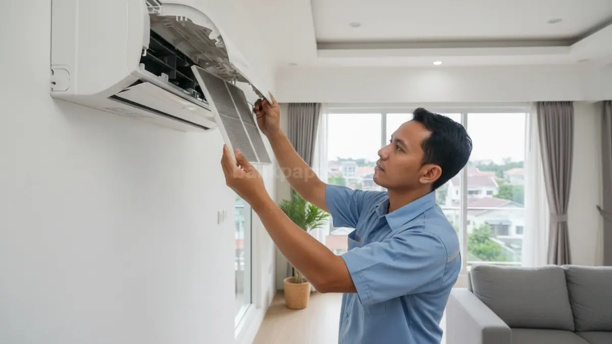 Setelah kering, pasang kembali filter dengan posisi yang tepat.