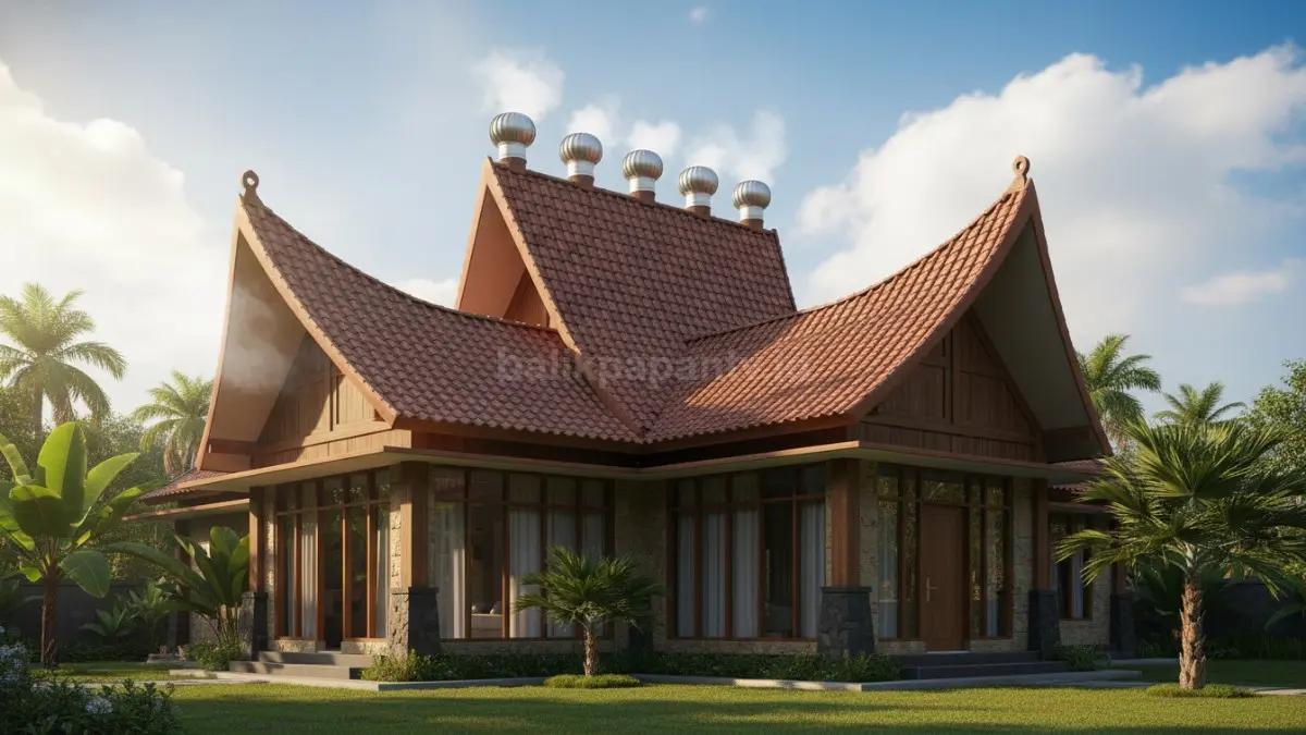 turbin ventilator di atap rumah yang berputar untuk membuang udara panas