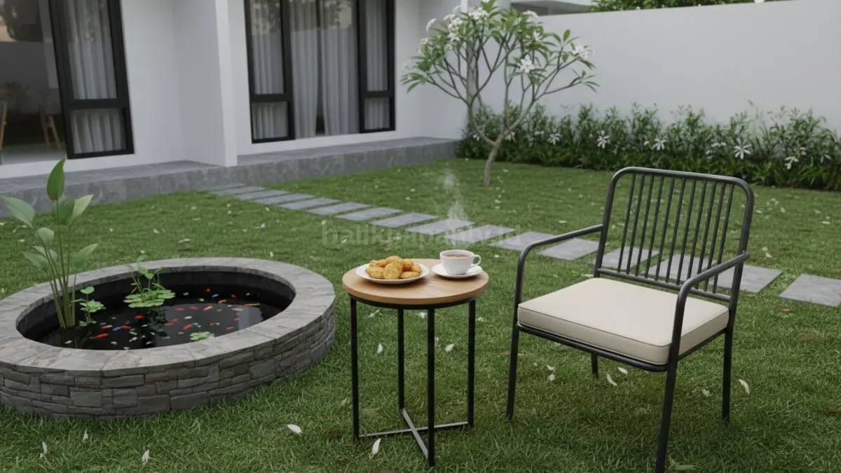 Kursi taman besi hollow dengan bantalan