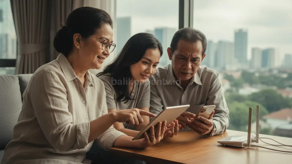 lansia sedang belajar teknologi dasar