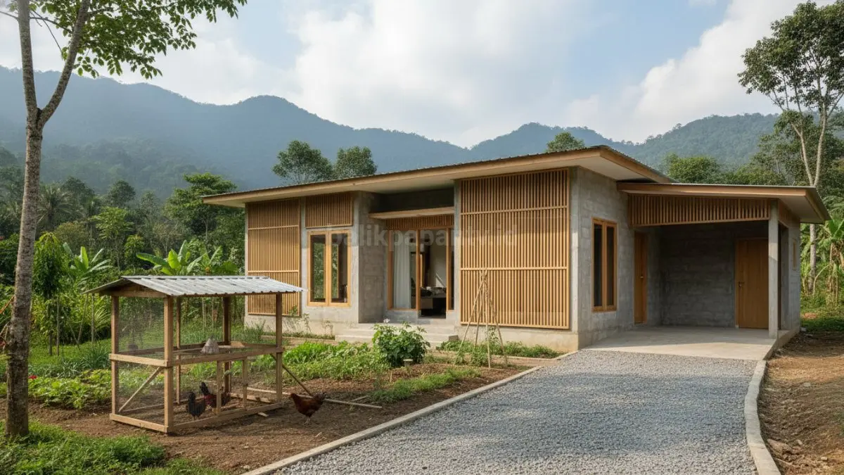 Rumah minimalis tropis dengan banyak ventilasi udara