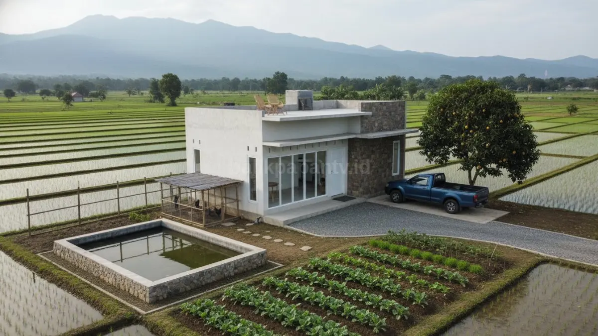 Rumah satu lantai dengan rooftop terbuka