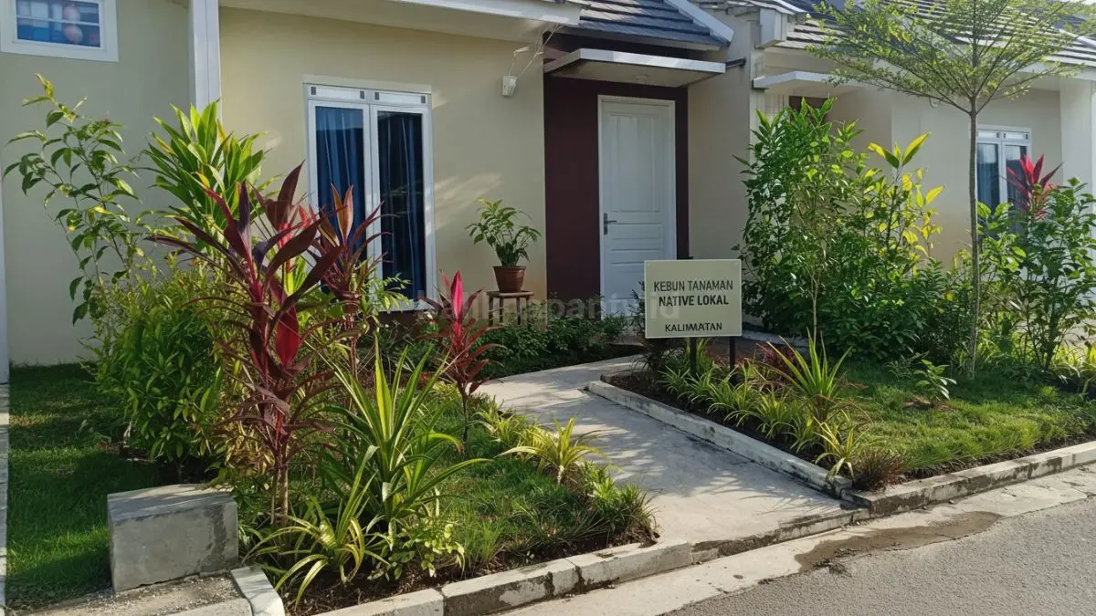 Kebun tanaman native lokal di rumah minimalis.