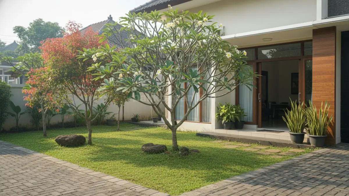 “Pohon low maintenance artinya tanaman yang tidak ribet dirawat. Hanya perlu penyiraman rutin, sedikit pemangkasan, dan tetap tahan cuaca panas, hujan, atau angin. Cocok untuk pemilik rumah yang sibuk tapi ingin halaman hijau segar.”