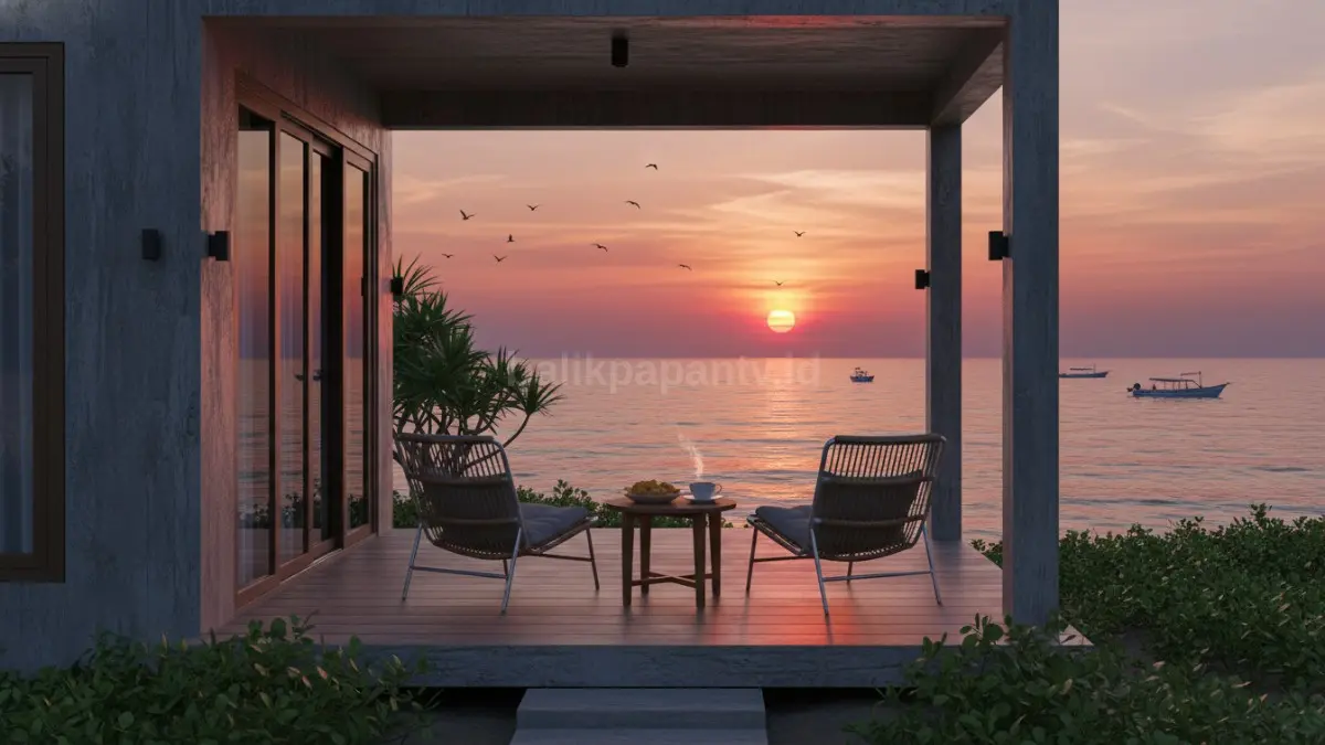 Rumah Beton Ekspos Industrial Pantai