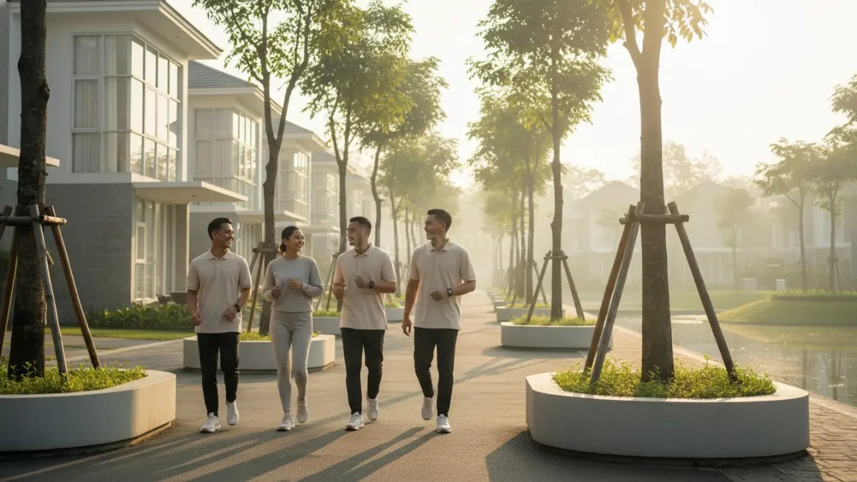 Aktivitas olahraga ringan seperti jalan santai di pagi hari yang jadi solusi sehat di tengah rutinitas padat