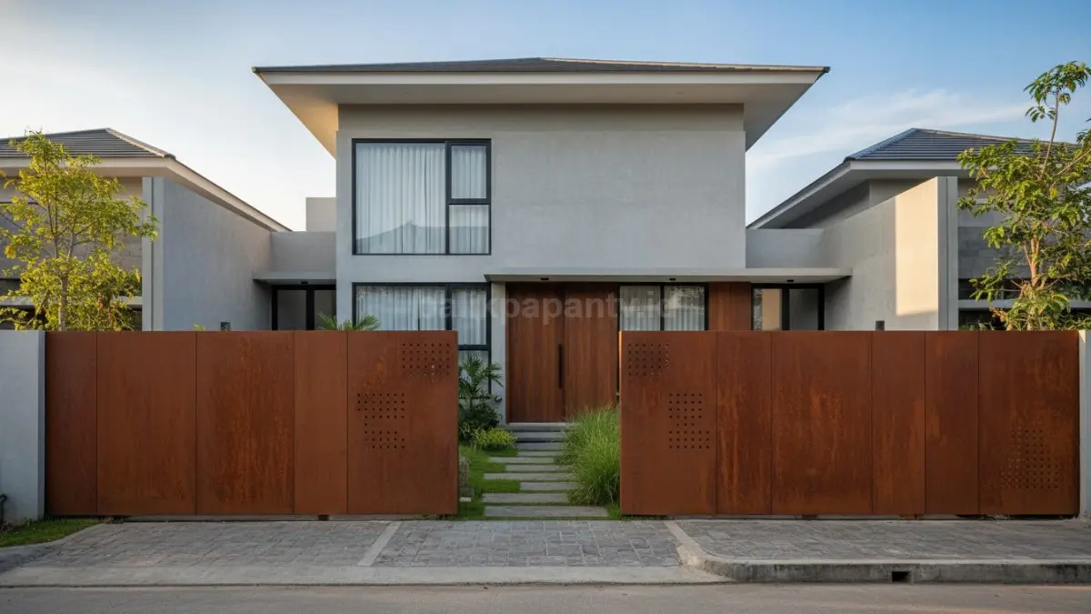 Baja Corten dengan patina karat pelindung alami