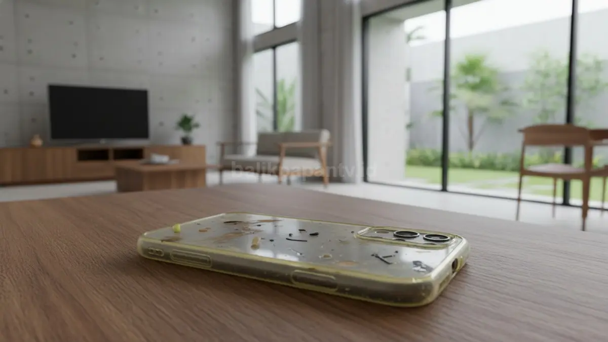 Casing HP kotor akibat penggunaan sehari-hari
