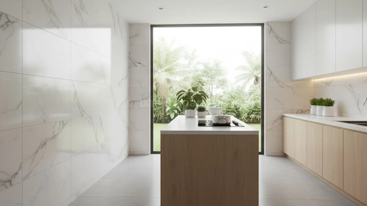 Keramik motif marmer memberi kesan elegan tanpa harus pakai material mahal
