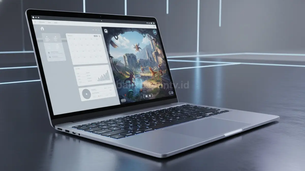 MacBook Neo tipis ringan dengan desain aluminium, laptop praktis untuk kerja dan emulasi game