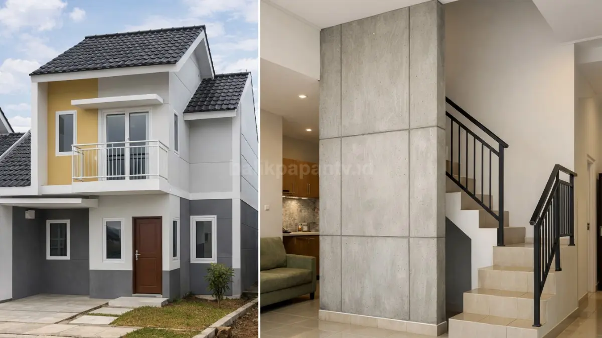Rumah minimalis dengan shear wall strategis.