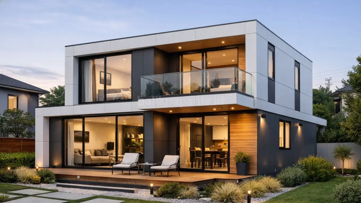 Rumah minimalis modular prefabrikasi.
