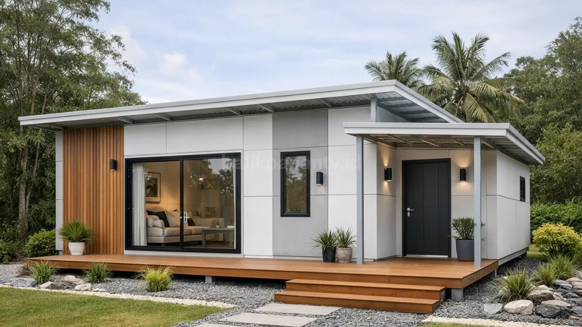 Rumah minimalis modular ringan.