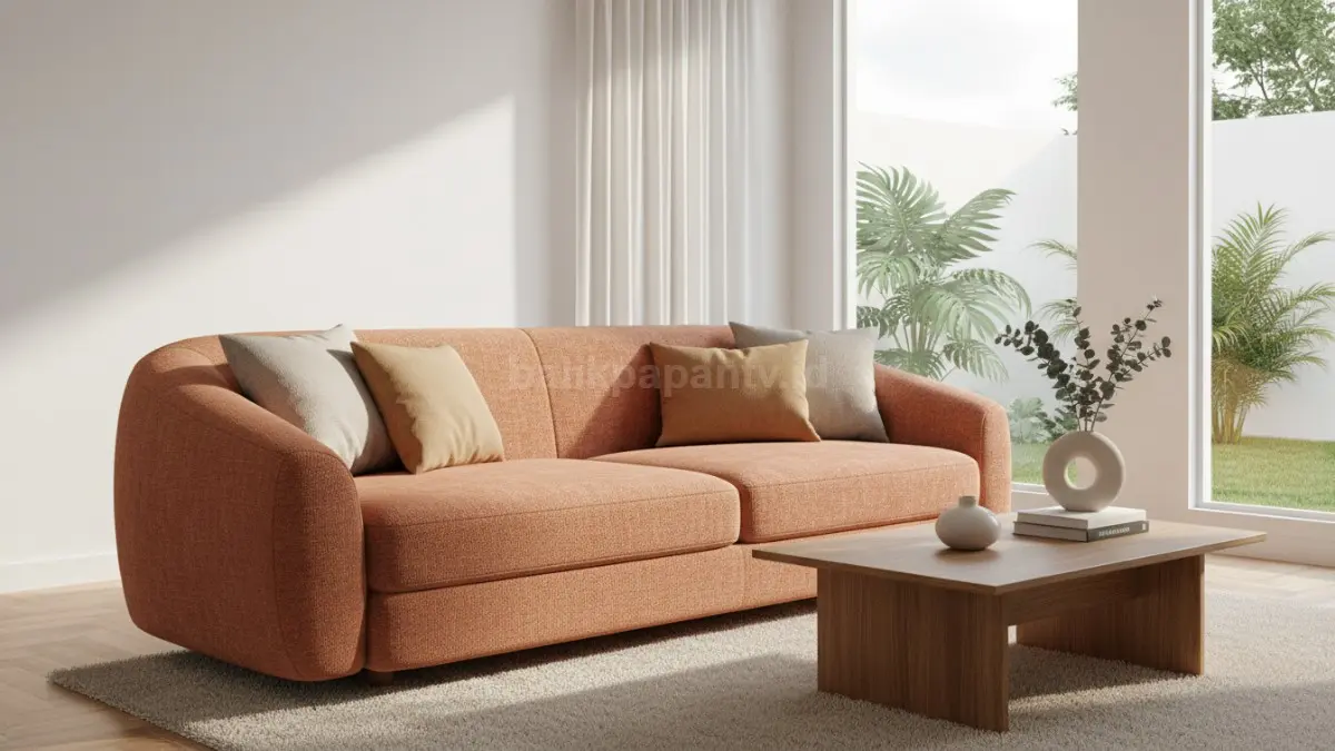  sofa yang punya warna hangat, bentuk lembut, serta bahan yang terasa nyaman 