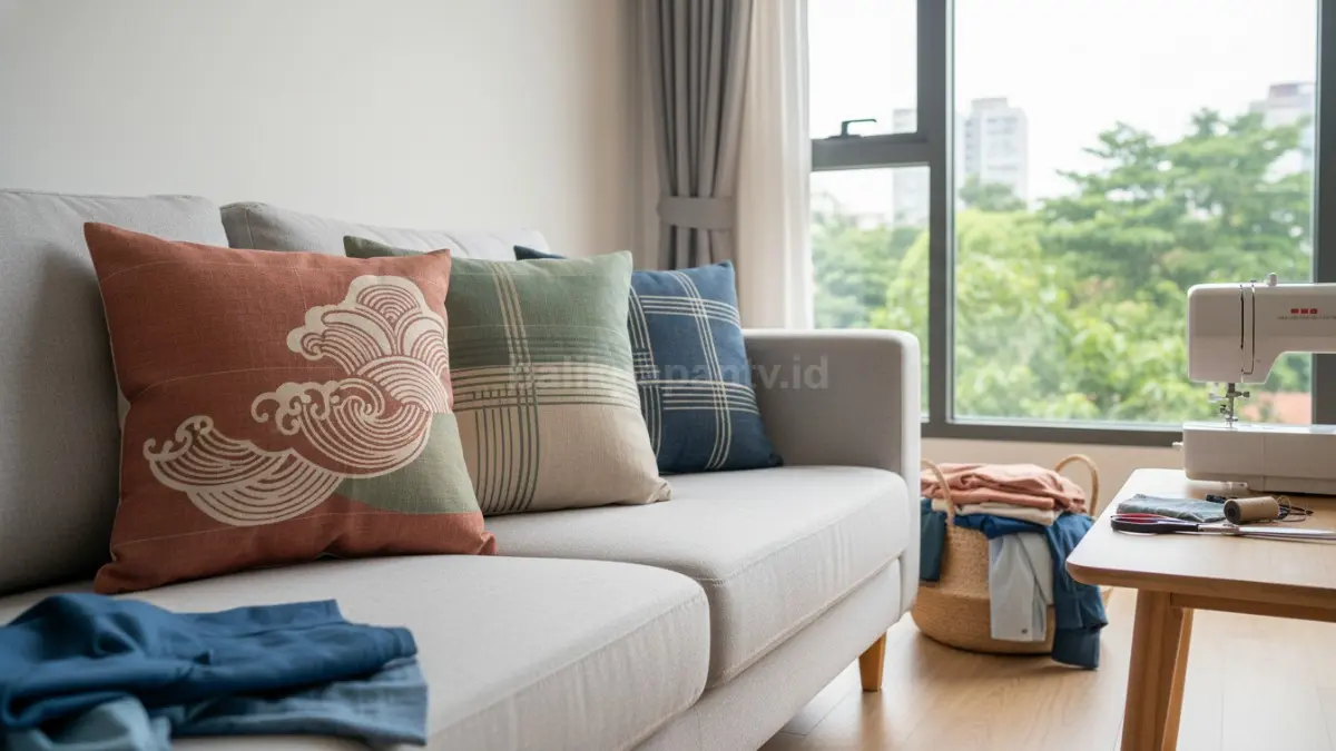 Baju bekas diubah jadi sarung bantal estetik, solusi hemat dan kreatif untuk rumah modern
