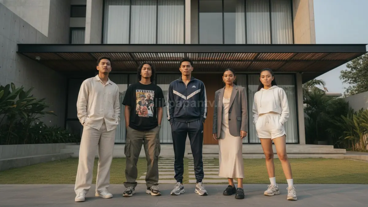 Beragam gaya fashion seperti minimalis, streetwear, dan athleisure yang sedang tren
