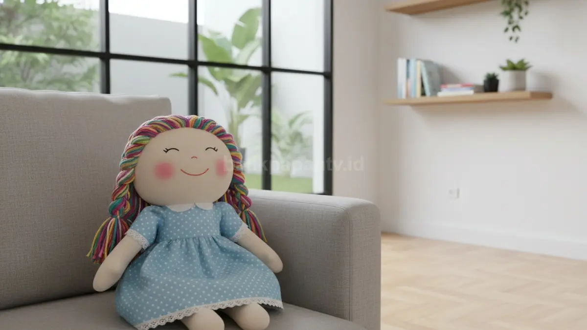 Boneka kain handmade dengan desain lucu hasil jahitan tangan