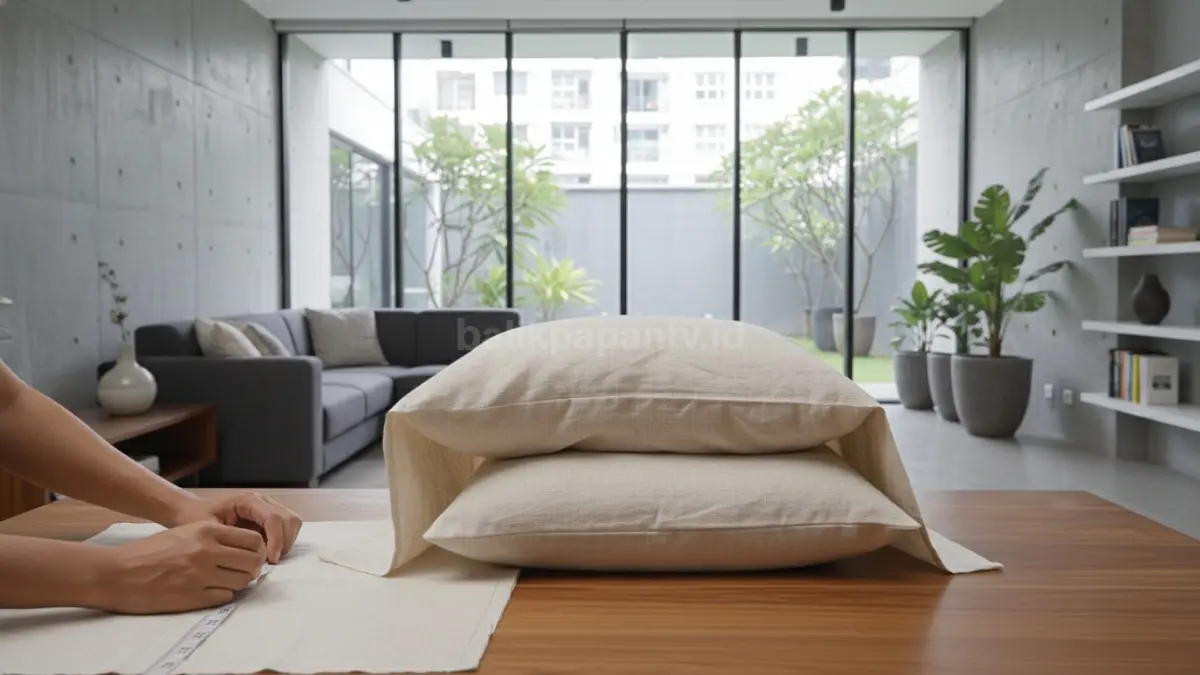 Contoh kesalahan ukuran saat membuat sarung bantal
