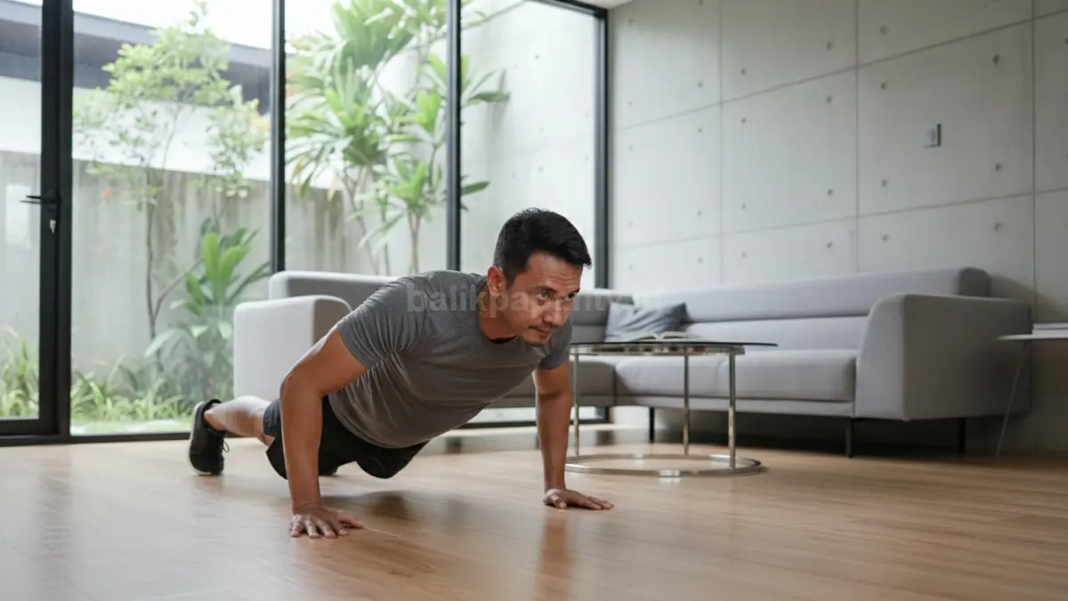 Gerakan push-up di rumah tanpa alat gym