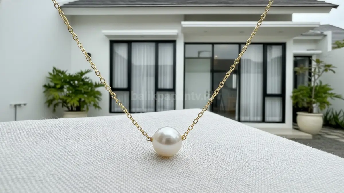 Ilustrasi kalung mutiara minimalis cocok untuk gaya harian

