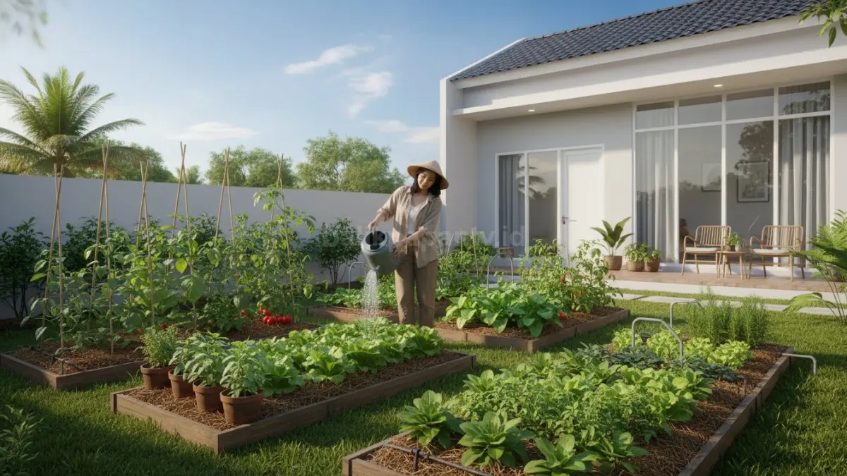 Kebutuhan air di kebun rumah makin terasa berat