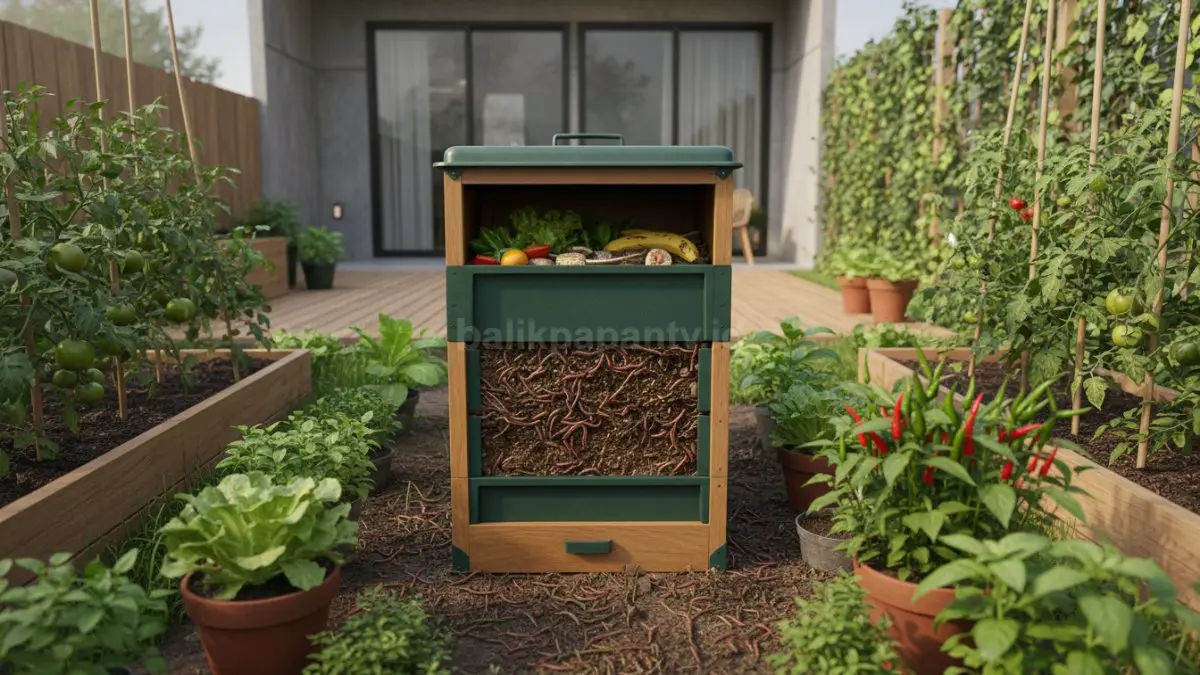 Mengolah sampah organik jadi kompos dengan cacing (vermicomposting)
