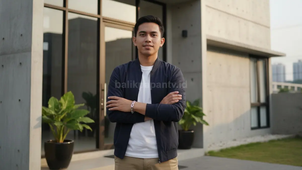Pria memakai gelang rantai sederhana dalam gaya kasual modern
