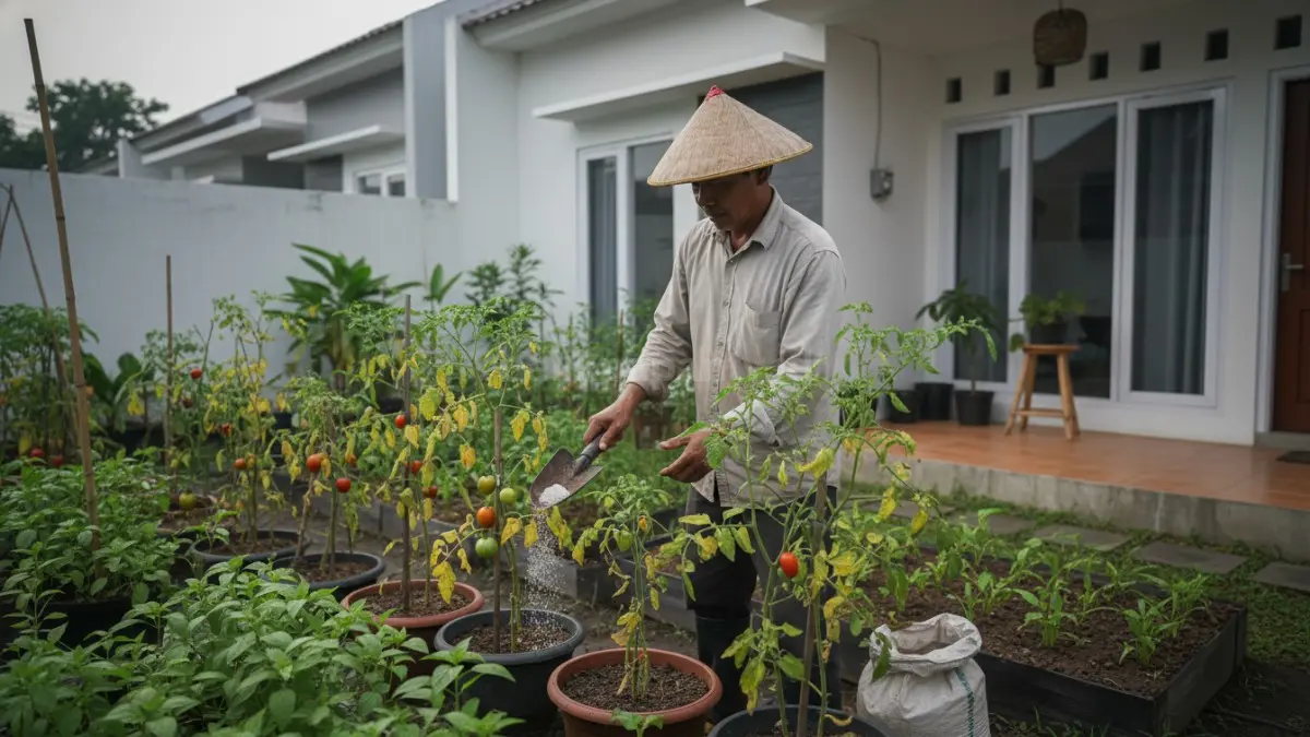 Proses pemupukan tanaman dengan metode organik dan modern