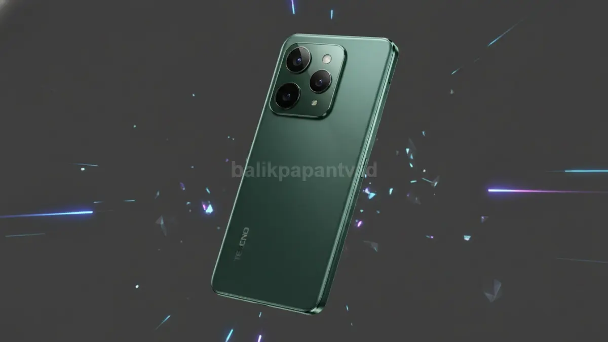TECNO Camon 50 Pro 5G warna hijau elegan tampil premium dengan desain modern.