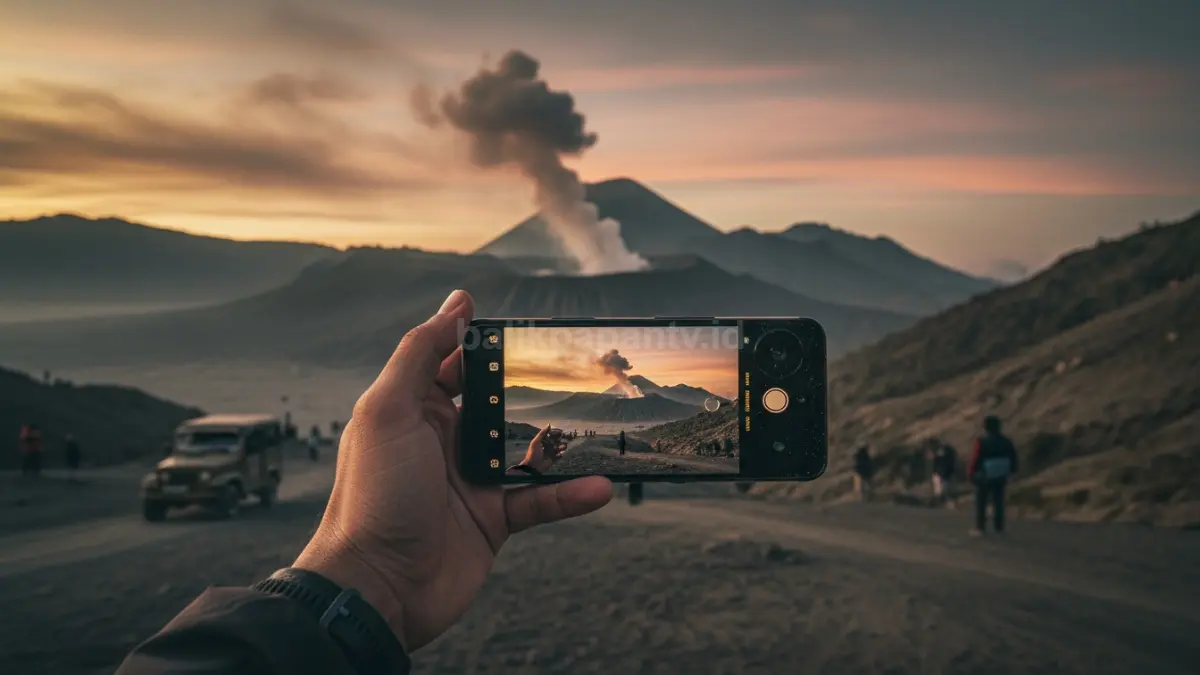 Xiaomi 15T digunakan di Gunung Bromo, menangkap momen dramatis dengan tone Leica.