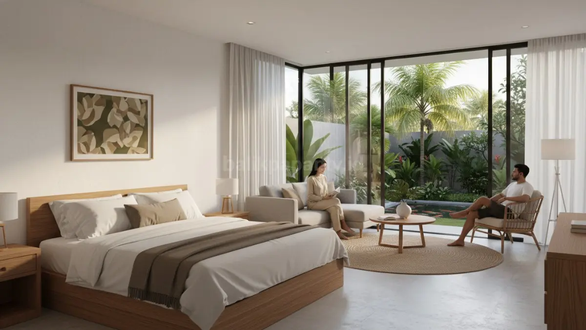 Kamar Tidur + Area Santai Minimalis