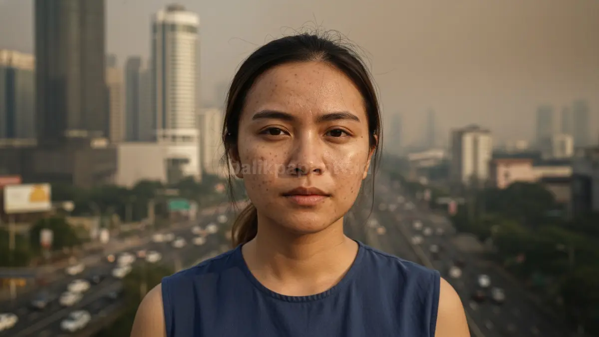 Kondisi kulit kusam akibat polusi dan paparan sinar matahari