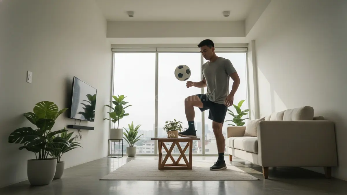 Latihan juggling bola di ruang sempit, teknik dasar yang efektif
