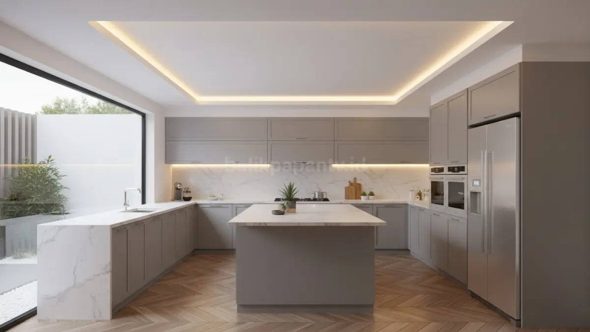 plafon ini cocok buat bubuhan yang pengen dapur modern tapi modal terbatas