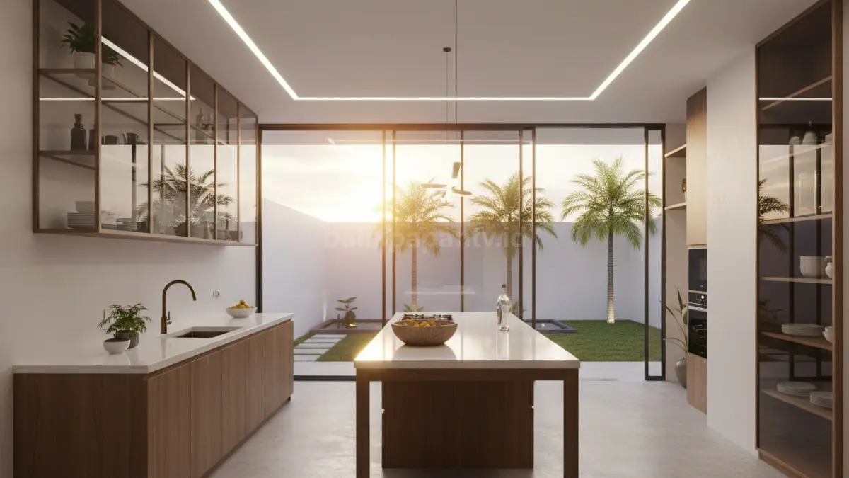 Plafon transparan PVC backlight LED, dapur terasa lebih tinggi