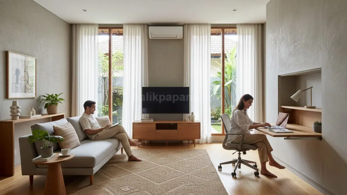 Ruang Tamu + Workspace Lipat