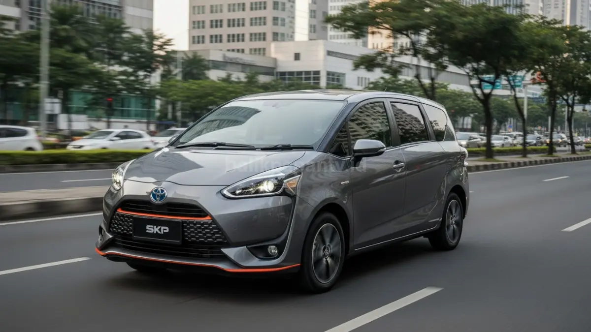 Toyota Sienta generasi kedua tampak modern dengan desain unik, langsung mencuri perhatian di jalan.