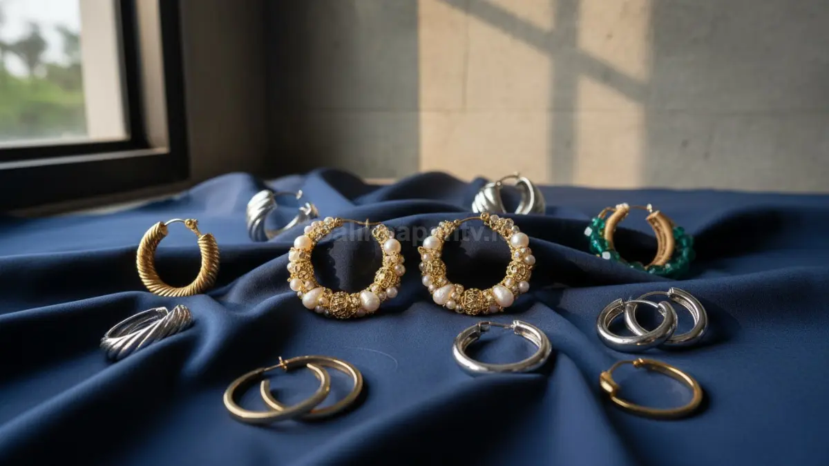 Beragam model hoop earrings dari kecil hingga besar yang sedang tren
