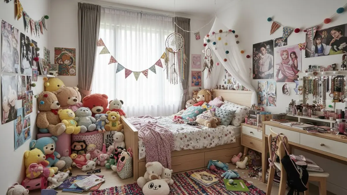contoh kesalahan dekorasi berlebihan di kamar anak perempuan
