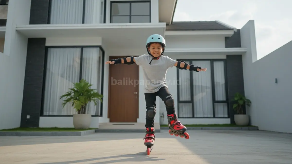 Latihan keseimbangan saat menggunakan sepatu roda untuk pemula
