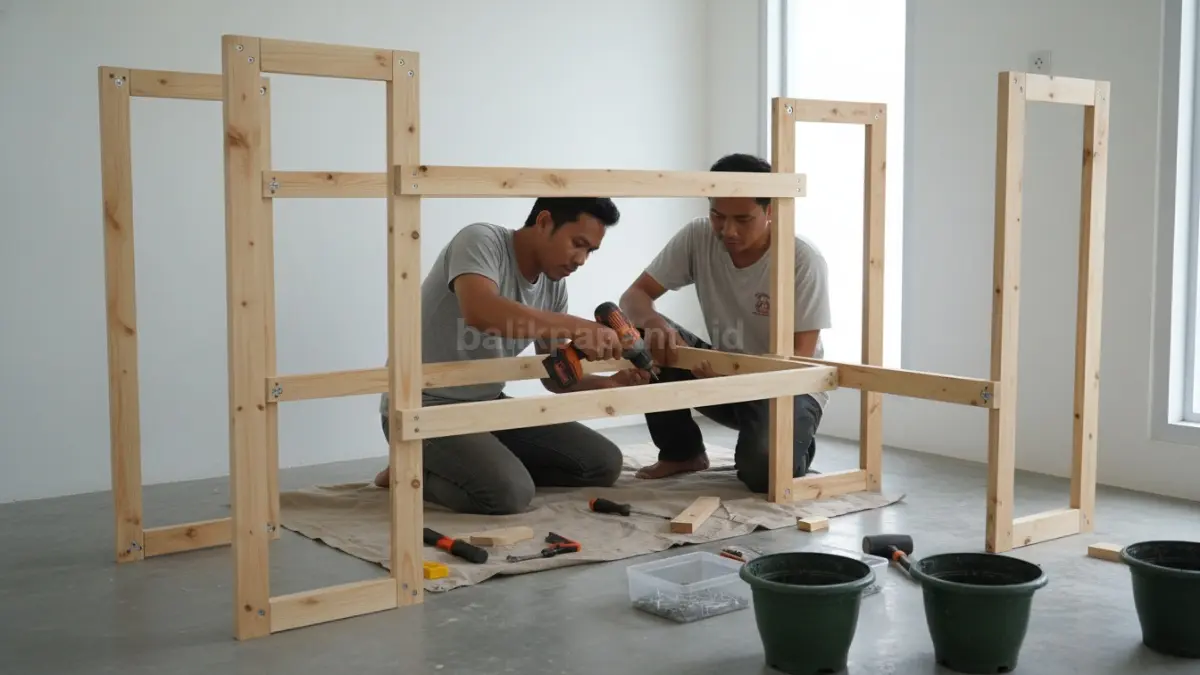  Proses perakitan rangka utama