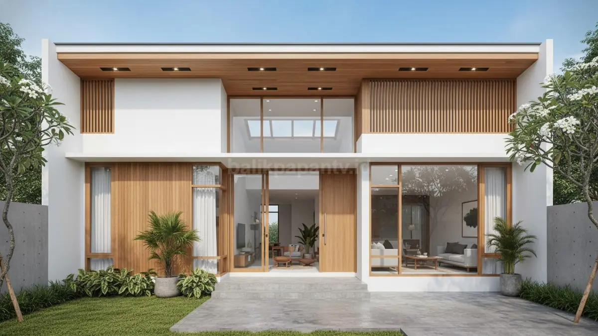 Rumah minimalis dengan ventilasi alami yang membuat ruangan terang dan sirkulasi udara lancar