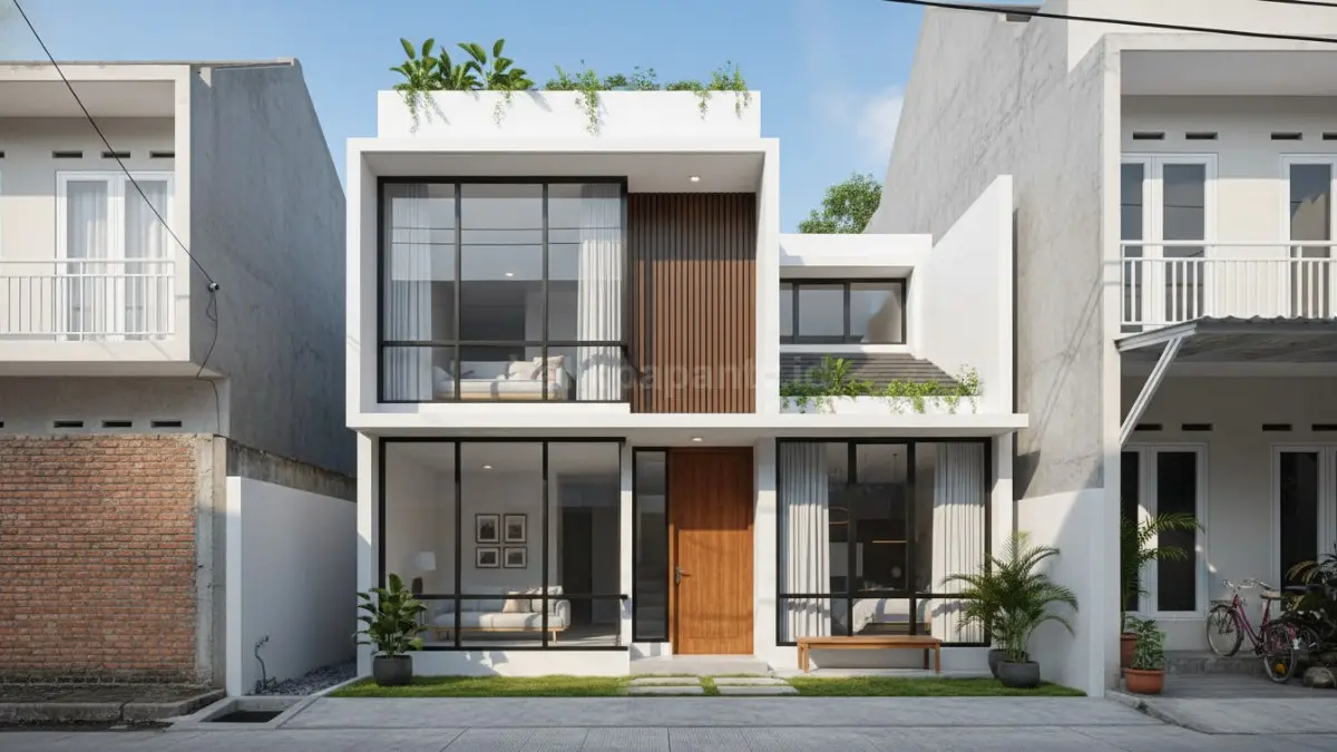 Rumah minimalis mungil dengan ruang terang dan desain efisien di lahan sempit