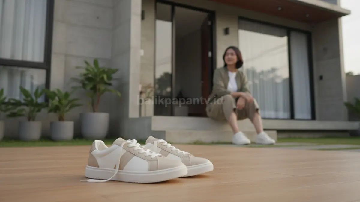 Sneakers warna netral yang mudah dipadukan dengan berbagai outfit harian
