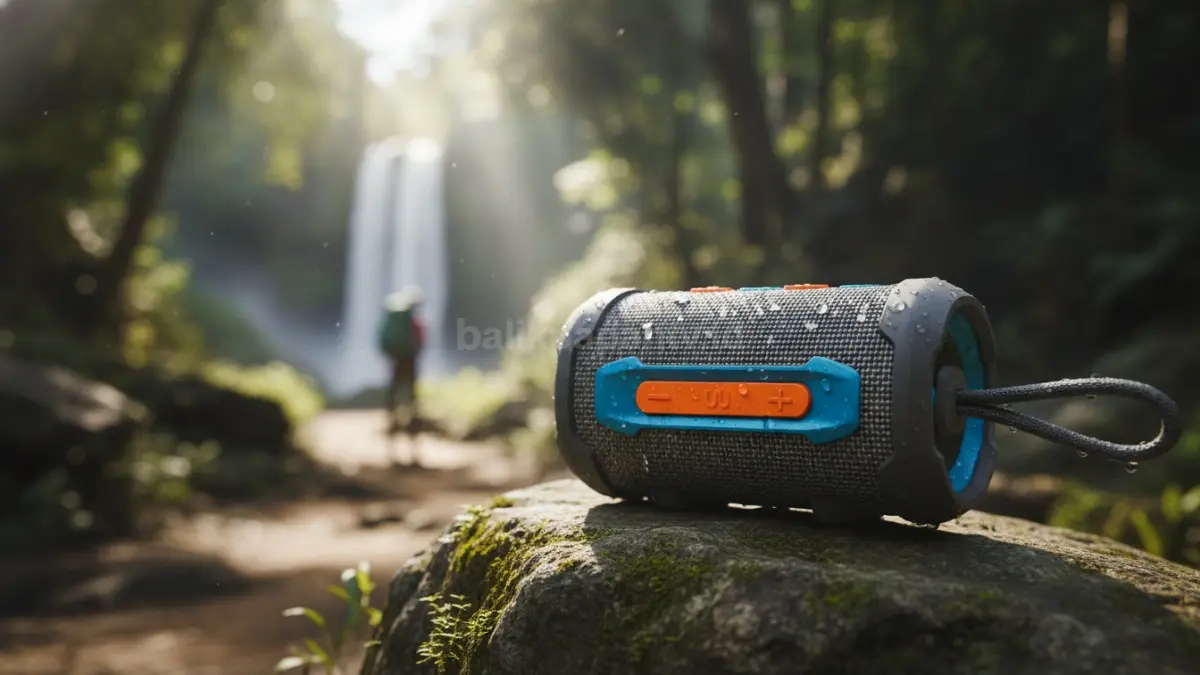 Speaker Bluetooth kecil compact cocok untuk aktivitas outdoor dan mobilitas tinggi.