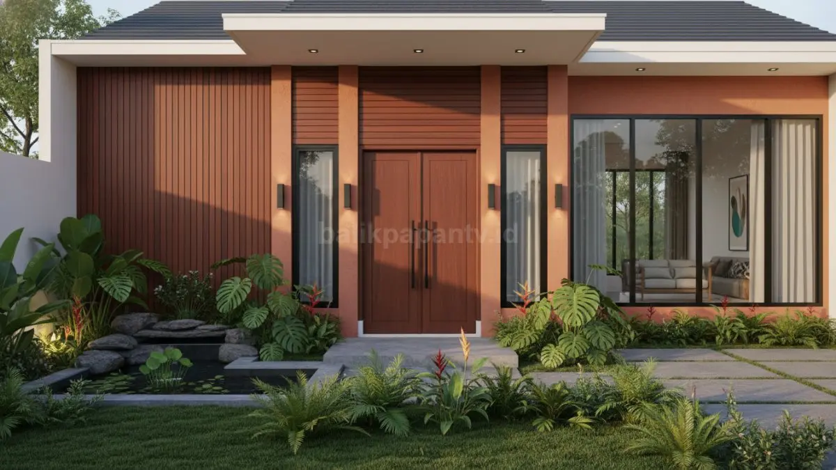 Terracotta & Kayu Mahoni Gelap