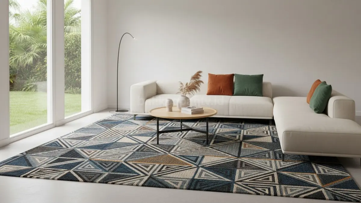 Karpet motif geometris modern