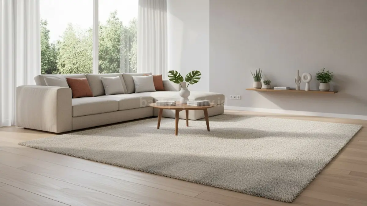 Karpet tekstur lembut warna netral
